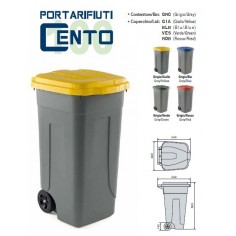 Bidone Carrellato 100 Lt.