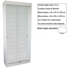 Vetrina singola schienale dogato H220