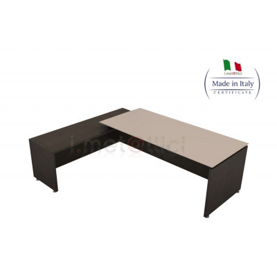 Scrivania Angolare GO EASY Piano Vetro SX