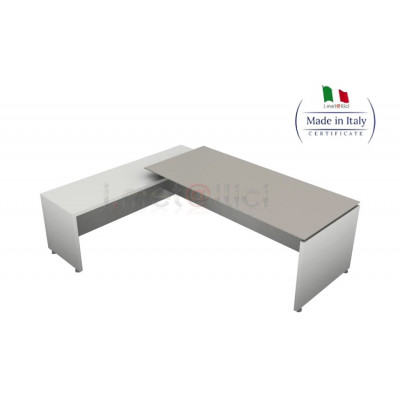 Scrivania Angolare GO EASY Piano Vetro SX