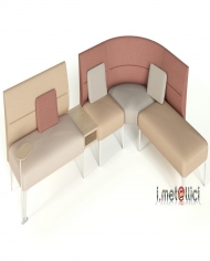 Elemento panca SINUA angolo 90° con schienale