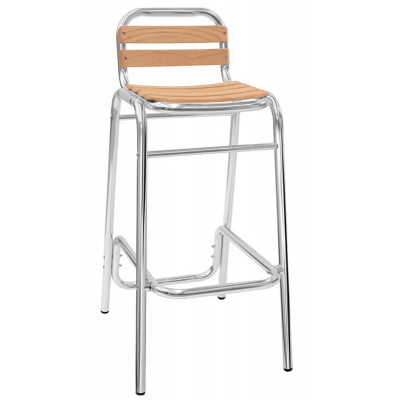 Sgabello in alluminio e legno (7PZ)