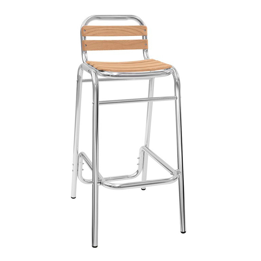 Sgabello in alluminio e legno (7PZ)