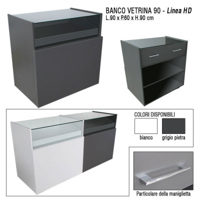 Banco vendita per negozi con vetrina HD L.90cm