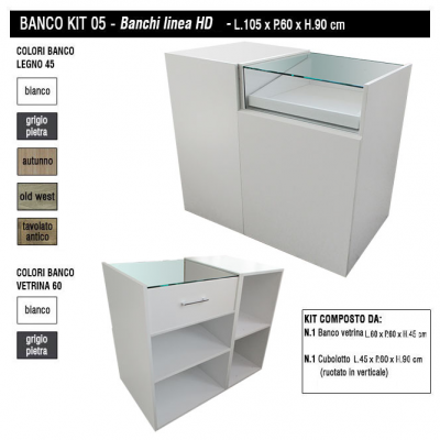 Banco vendita per negozi Kit.5 HD componibile