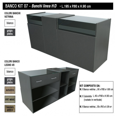 Banco vendita per negozi Kit.7 HD componibile