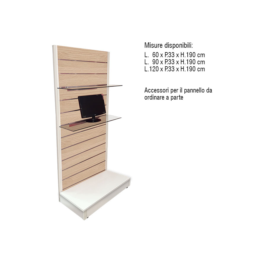Espositore dogato singolo L.60 X P.33 X H.190cm