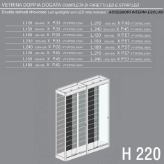 Vetrina Doppia Dogata H.220 Cm.