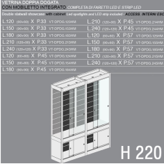 Vetrina Doppia Dogata con Mobiletto H.220
