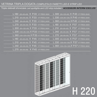 Vetrina Dogata Tripla H.220