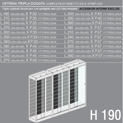 Vetrina Dogata Tripla H.190