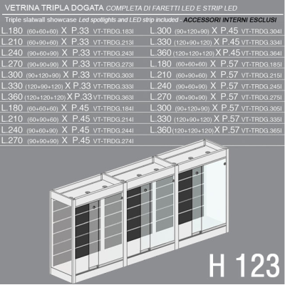 Vetrina Dogata Tripla H.123