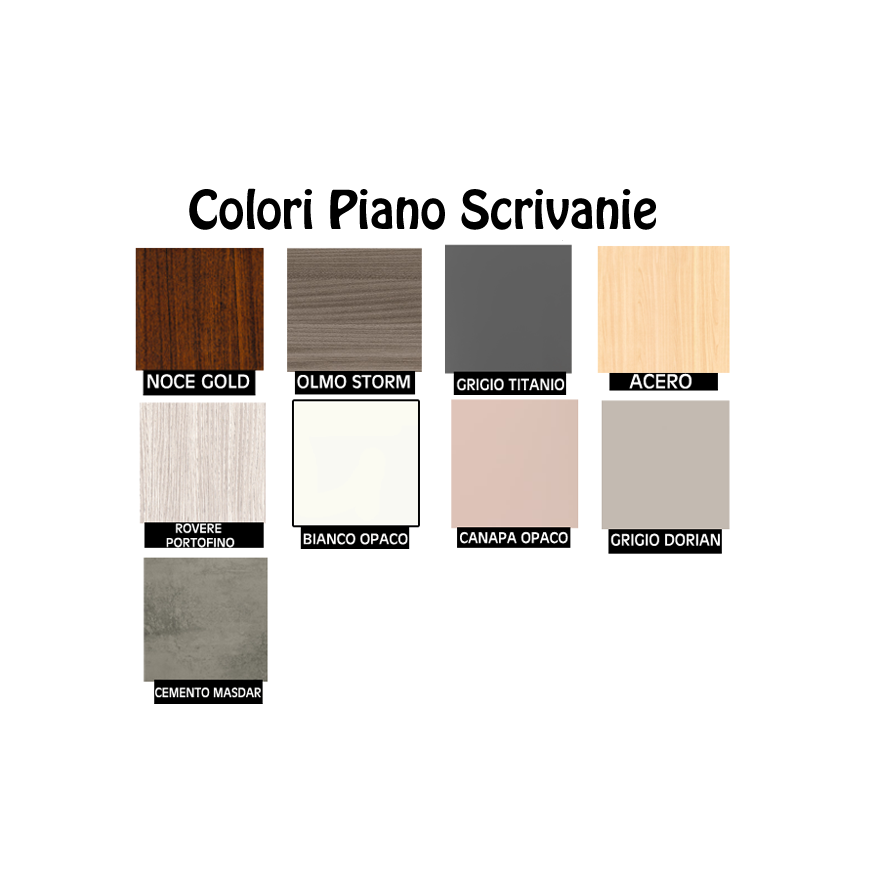 Scrivania ufficio LOFT sostegno anello chiuso P.80