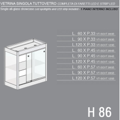 Vetrina Singola Tutta Vetro H.86