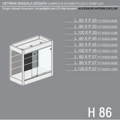 Vetrina Singola Schienale Dogato H.86