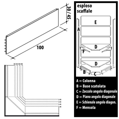 Schienale Angolo Diagonale