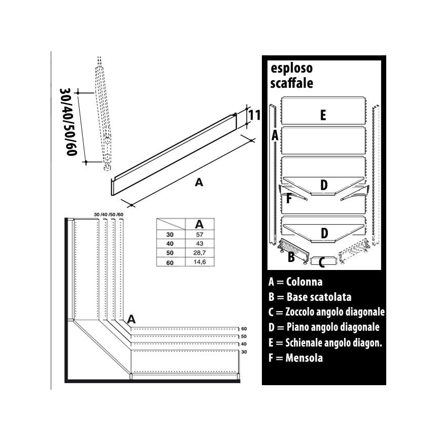 Zoccolo Angolo Diagonale