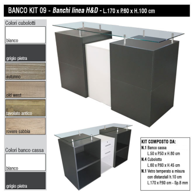 Banco vendita per negozi Kit.9 HD componibile