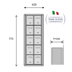 Armadietto per portaborse 15/porte
